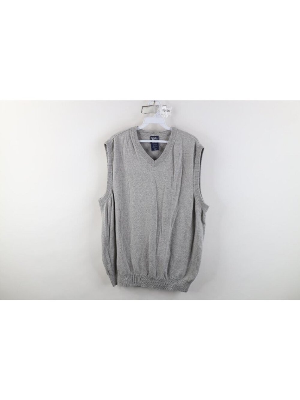 Vintage 90s Streetwear Mens Large Blank Knit V-Neck Sweater Vest Heather Gray